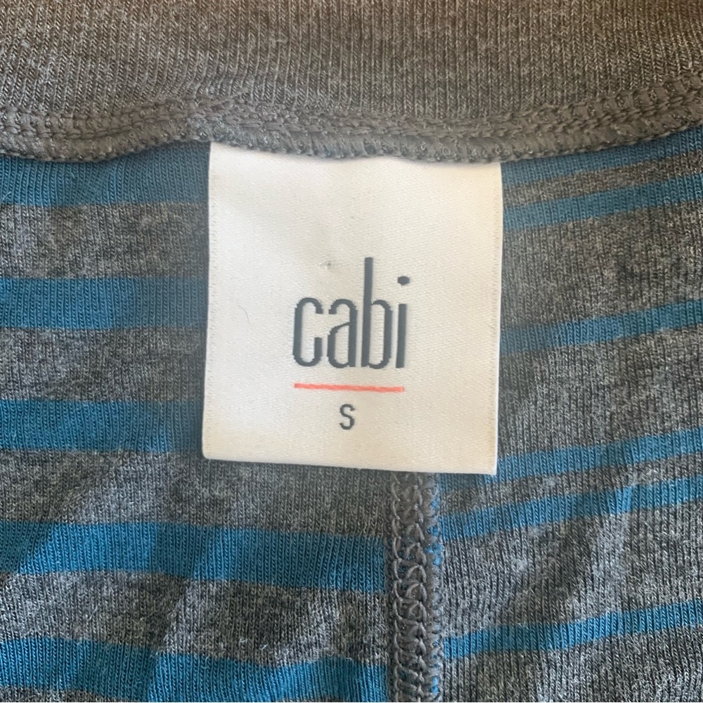 Cabi Hybrid Stripe Tee V-Neck Oversized Top Style 3687 Size S View 2